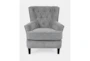 Campbell Grey Fabric Wingback Arm Chair - Signature