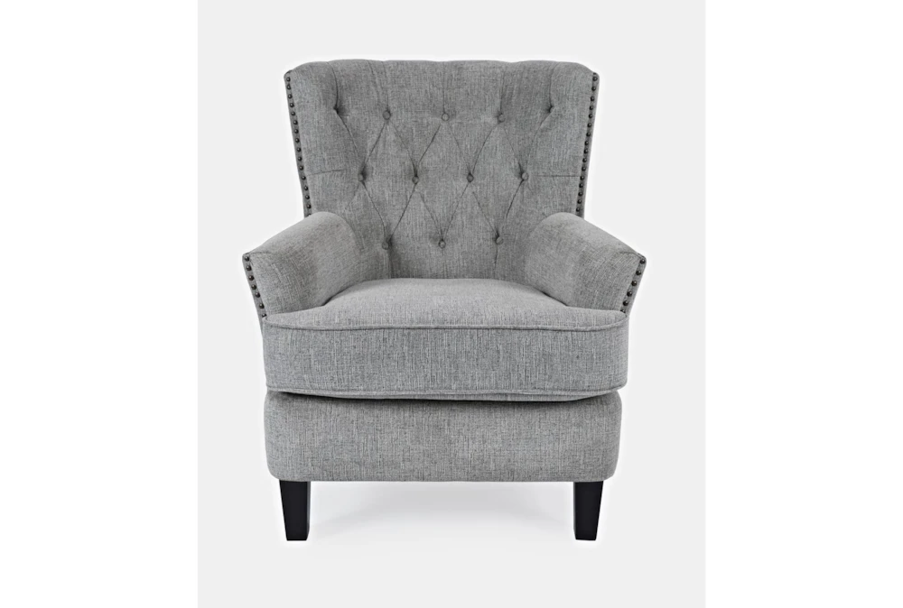 Campbell Grey Fabric Wingback Arm Chair
