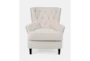 Campbell Cream White Fabric Wingback Arm Chair - Signature