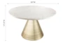 Pacha White Marble Top + Gold Base Round Coffee Table - Dimensions Diagram