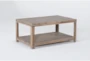 Sandburst Natural Rectangle Coffee Table With Storage Shelf - Side