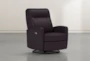 Dale IV Chocolate Leather Power Swivel Glider Recliner With Power Headrest - Side