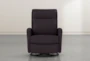 Dale IV Chocolate Leather Power Swivel Glider Recliner With Power Headrest - Signature