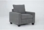 Reid Grey Fabric Arm Chair - Side