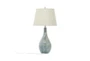 32" Turquoise Ceramic Table Lamp Set Of 2 - Back