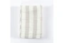 50X70 Ivory + Natural Atwater Stripe + White Sherpa Reversible Throw Blanket - Signature