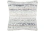 Outdoor Accent Pillow-Ivory Navy Stripe 16X16 - Signature