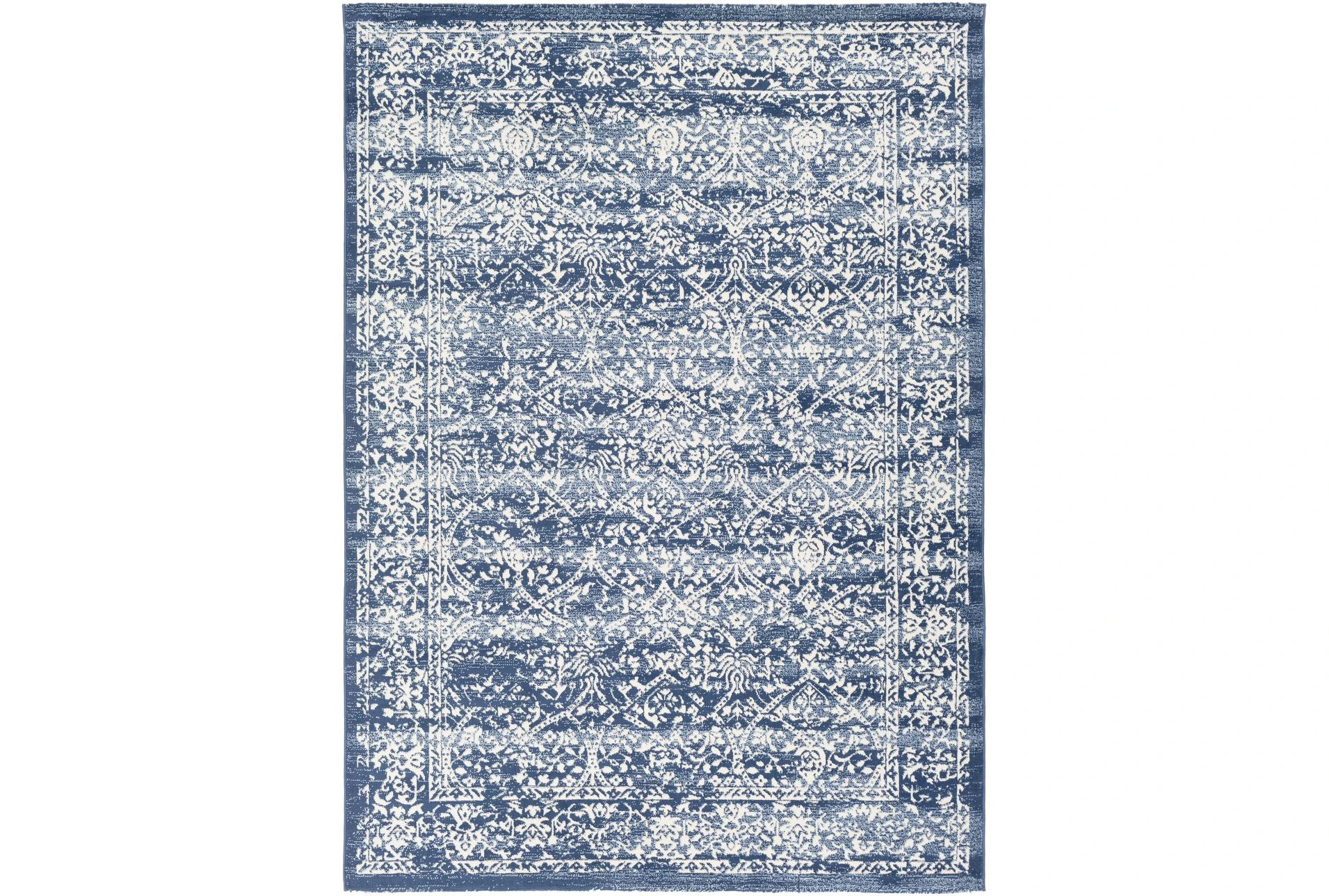 9'X12'3" Rug-Navy & Cream Traditional | Living Spaces