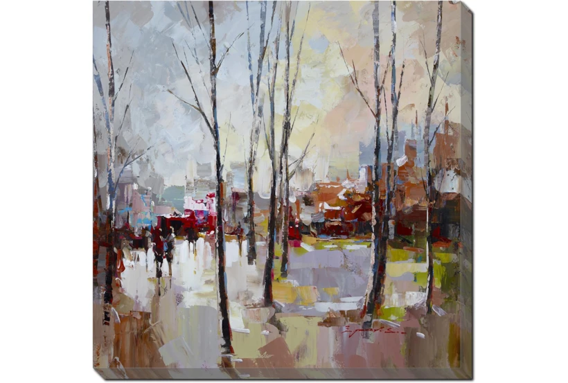 45X45 Rainy Days In The City With Gallery Wrap Canvas - 360
