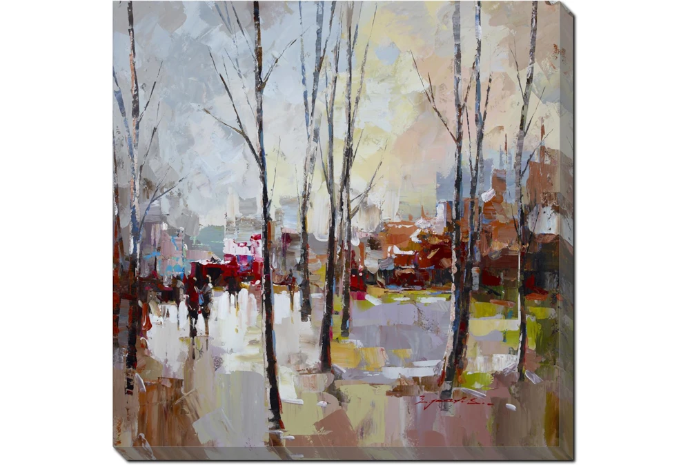 45X45 Rainy Days In The City With Gallery Wrap Canvas