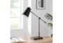 30 Inch Black Metal Desk Task Lamp With Usb Port + High Speed Wireless Charge - Room