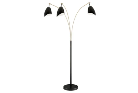 Arc Lamp in Brass & Oak by Nova Lighting - Mid Century Floor Lamps