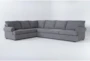Hampstead Graphite Grey Fabric 139" 2 Piece L-Shaped Sectional with Right Arm Facing Sofa - Signature