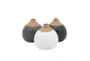 4 Inch Black, Gray, White Set of 3 Matte Bud Vases - Detail