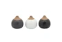4 Inch Black, Gray, White Set of 3 Matte Bud Vases - Signature