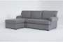 Hampstead Graphite Grey Fabric 99" Sofa with Reversible Chaise - Side
