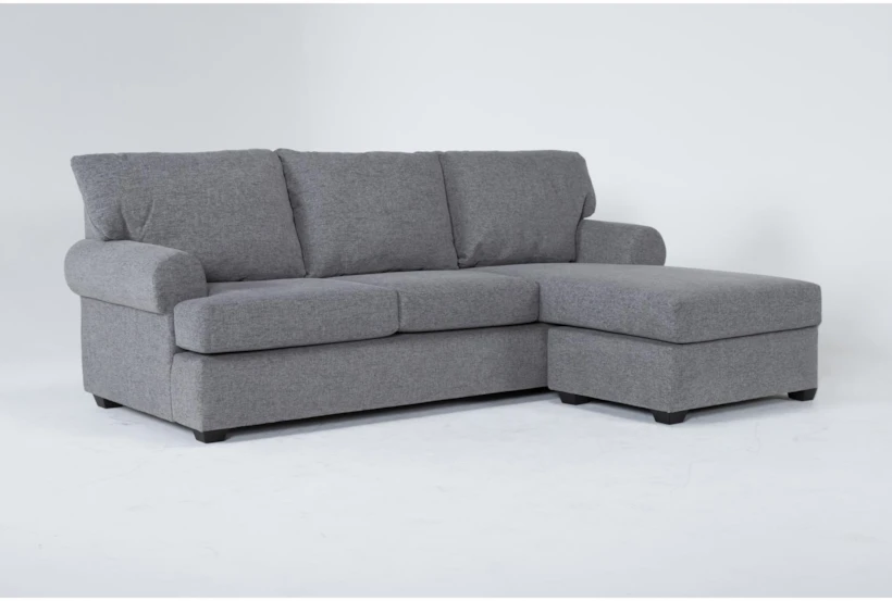 Hampstead Graphite Grey Fabric 99" Sofa with Reversible Chaise - 360