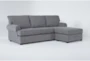 Hampstead Graphite Grey Fabric 99" Sofa with Reversible Chaise - Signature