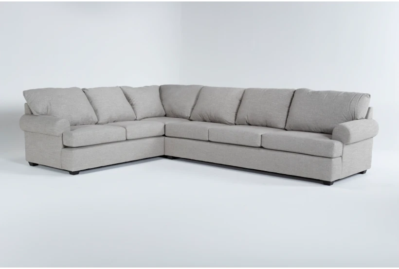 Hampstead Dove Grey Fabric 139" 2 Piece L-Shaped Sectional with Right Arm Facing Sofa - 360