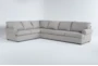 Hampstead Dove Grey Fabric 139" 2 Piece L-Shaped Sectional with Right Arm Facing Sofa - Signature
