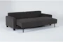 Pascal II Granite Grey Fabric 91" Queen Convertible Futon Sleeper Sofa Bed - Side