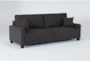 Pascal II Granite Grey Fabric 91" Queen Convertible Futon Sleeper Sofa Bed - Side
