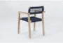 Crew Navy Outdoor Dining Chair with Arms - Side