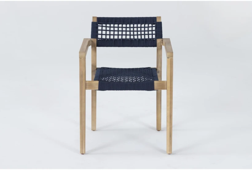 Crew Navy Outdoor Dining Chair with Arms - 360