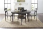 Pepper Black Round Wood Creek Vintage 48" Dining Table Set For 4  - Signature