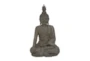 42 Inch Grey Polystone Buddha Sculpture - Signature