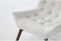 Shelly White Fabric Linen Tufted Chair with Coffee Legs - Detail