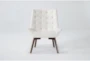 Shelly White Fabric Linen Tufted Chair with Coffee Legs - Signature