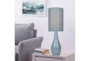 31 Inch Grey Ceramic Large Bottle Basic Table Lamp With Grey Shade - Room