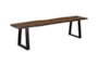 Simpson Brown Rectangular Wood 80" Faux Live Edge Dining Table With Bench Set For 6 - Detail
