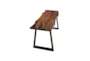 Simpson Brown Rectangular Wood 80" Faux Live Edge Dining Table With Bench Set For 6 - Detail