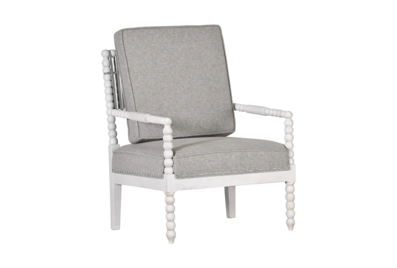 White Spindle Frame Accent Chair - 360