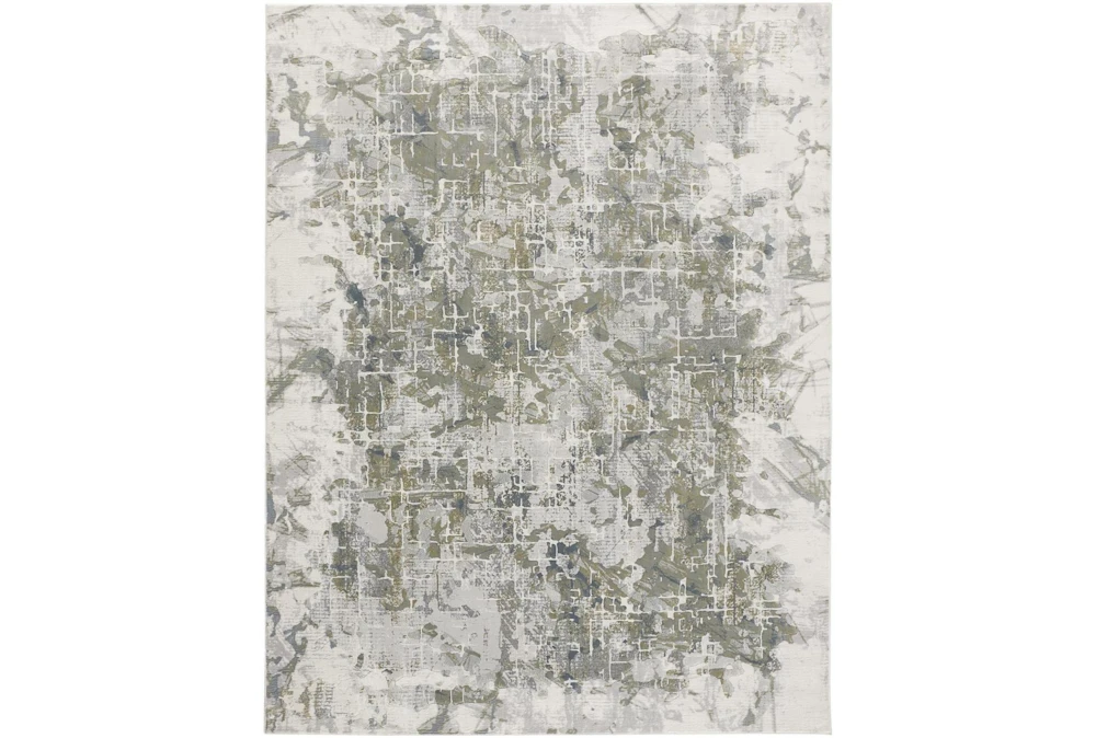 3'X5' Rug-Halton Contemporary Abstract, Silver Gray/Green