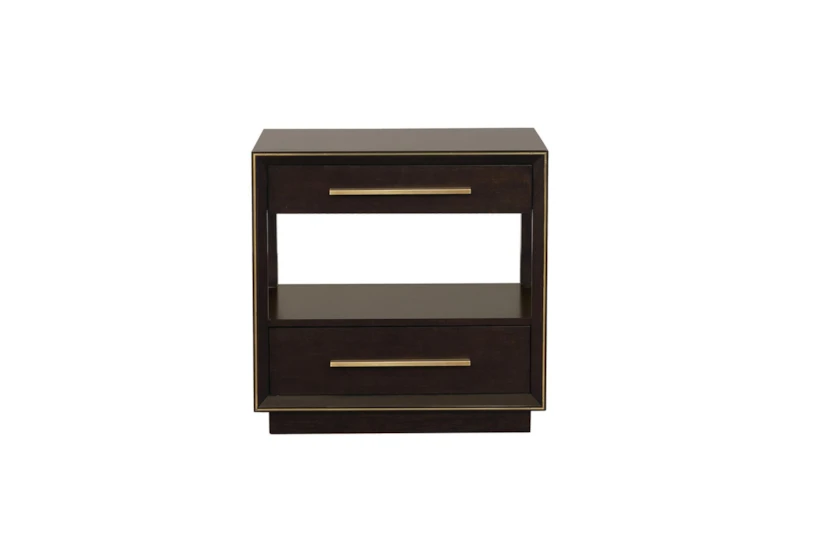 Malcolm Black 2-Drawer Nightstand With USB - 360