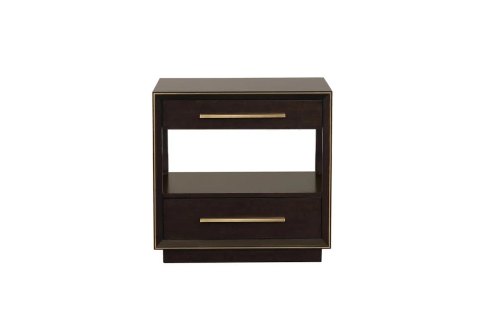 Malcolm Black 2-Drawer Nightstand With USB