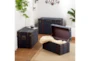 Blue Wood Trunk Set Of 3 - Room