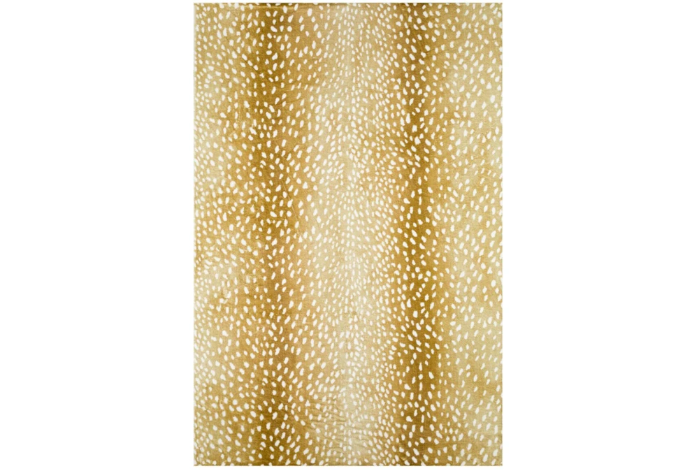 5'x7'6" Rug-Plush Faux Fur Gazelle Print Gold