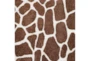 8' Round Rug-Modern Plush Faux Fur Giraffe Print Brown - Detail