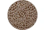 8' Round Rug-Modern Plush Faux Fur Giraffe Print Brown - Signature