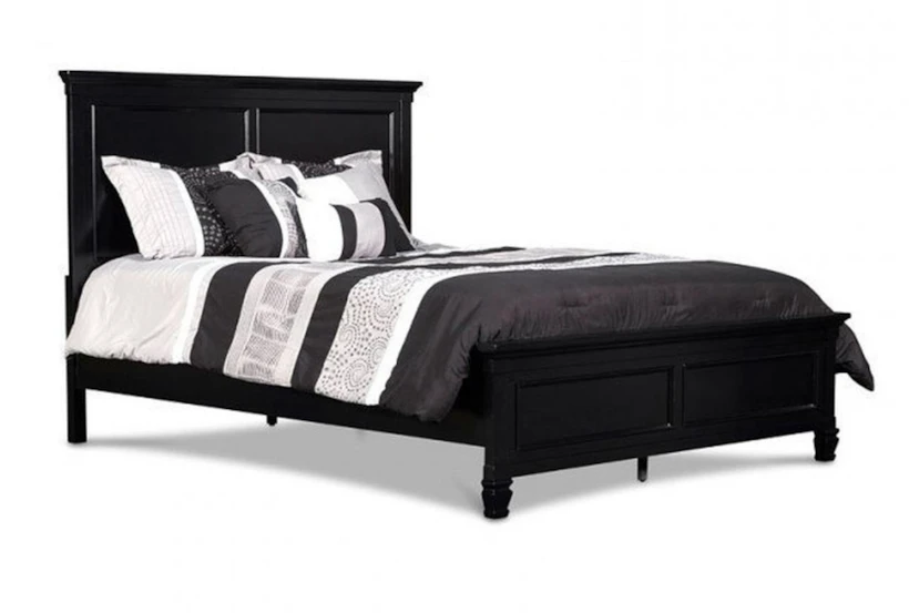 Terrence Black Queen Wood Panel Bed - 360