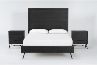 Akima Queen 3 Piece Bedroom Set With 2 Nightstands