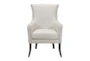 Quintana Beige White Fabric Quilted Accent Wingback Arm Chair - Front