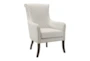 Quintana Beige White Fabric Quilted Accent Wingback Arm Chair - Signature