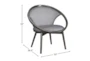 Orbit Grey Fabric Accent Chair with Grey Fabric Wood Frame - Detail