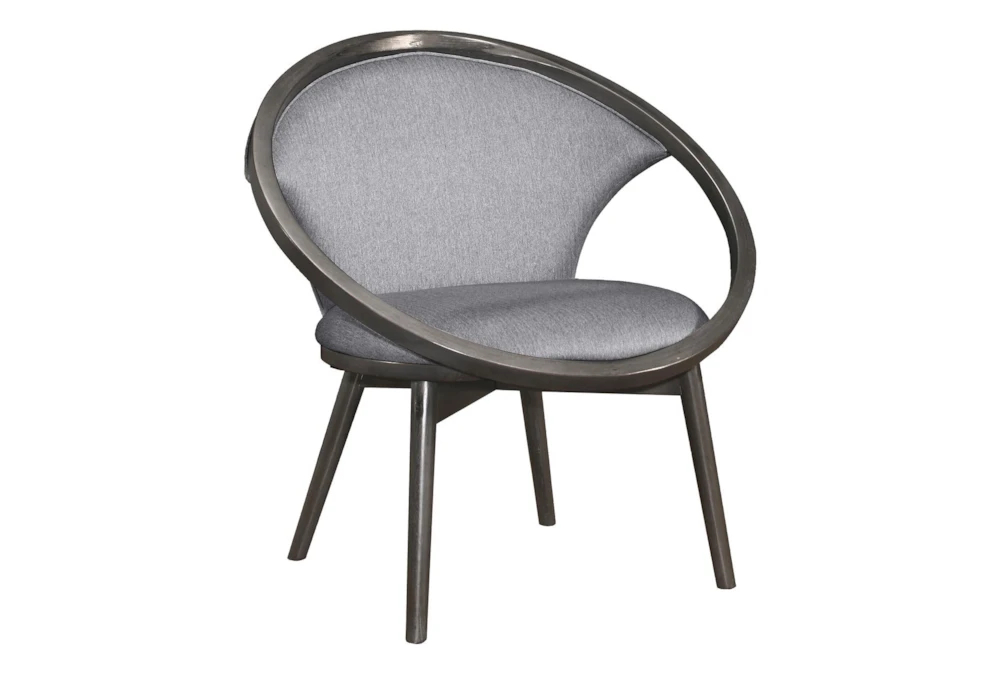Orbit Grey Fabric Accent Chair with Grey Fabric Wood Frame
