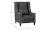 Raymond Dark Grey Fabric Wingback Arm Chair - Detail